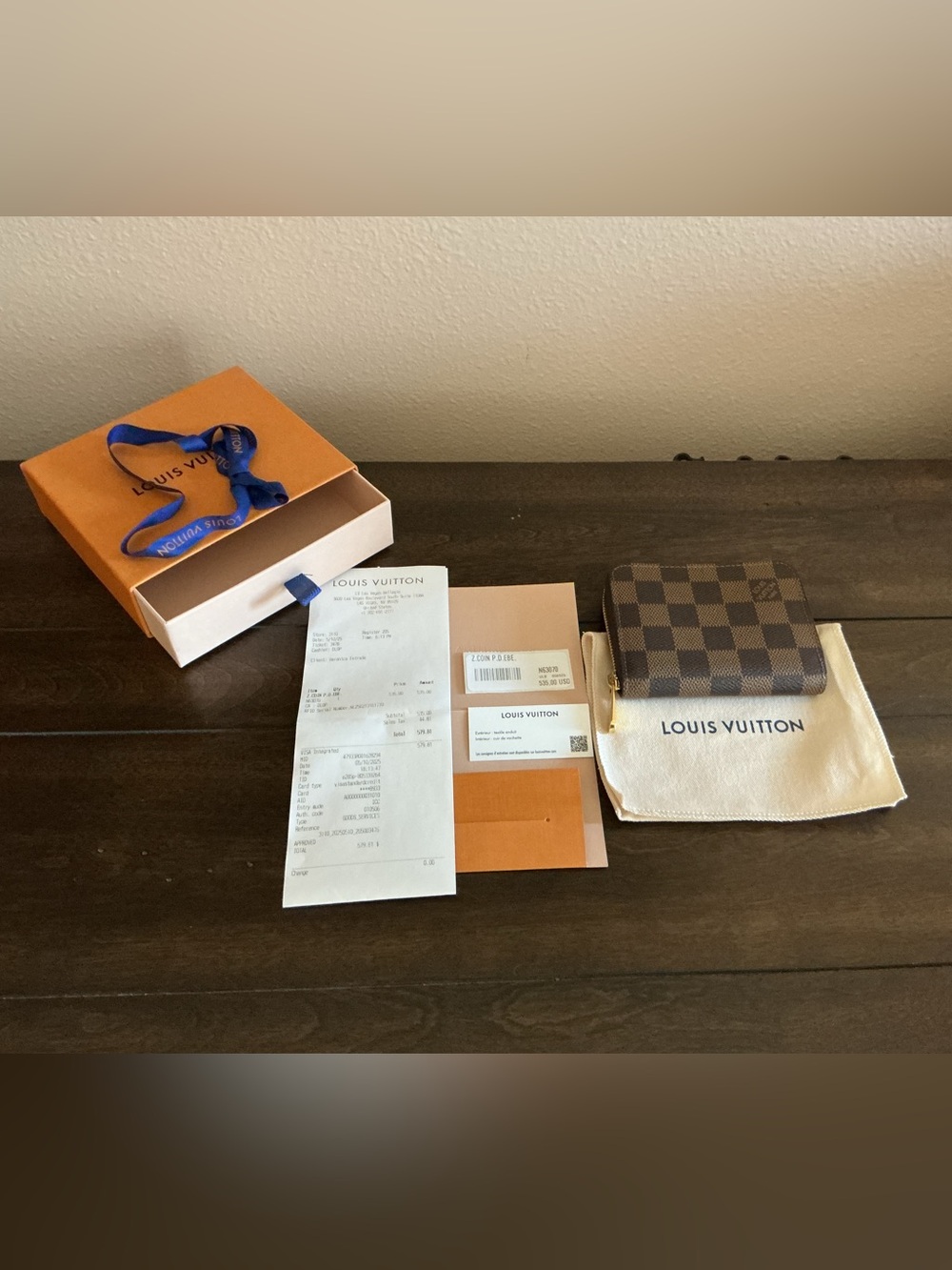 Louis Vuitton Damier Ebene Zippy Coin Purse - Authentic